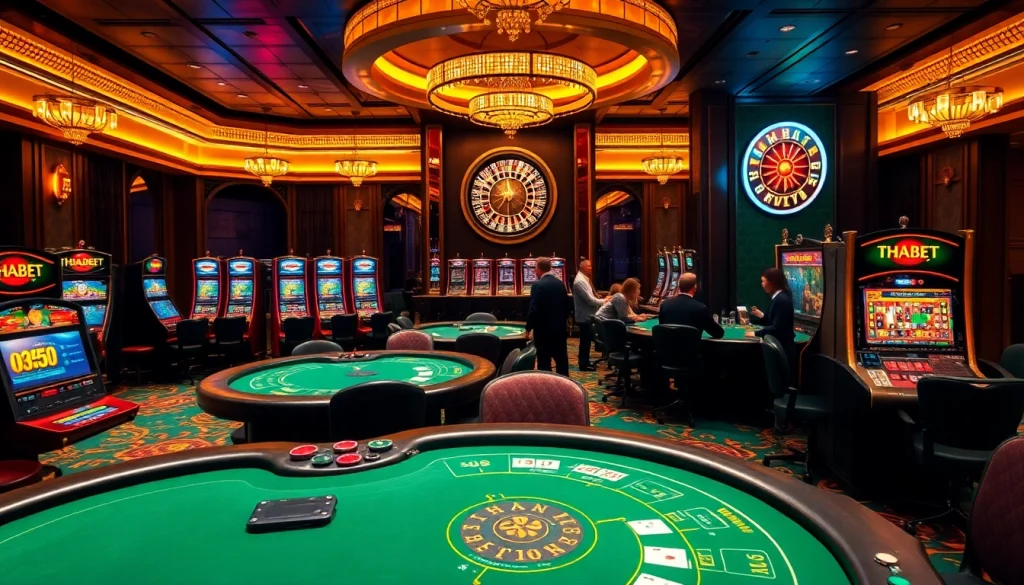 Players enjoying an exciting game of poker at THABET’s upscale casino environment.