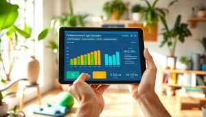 Evaluate your biological age calculator through an interactive user interface on a sleek tablet.