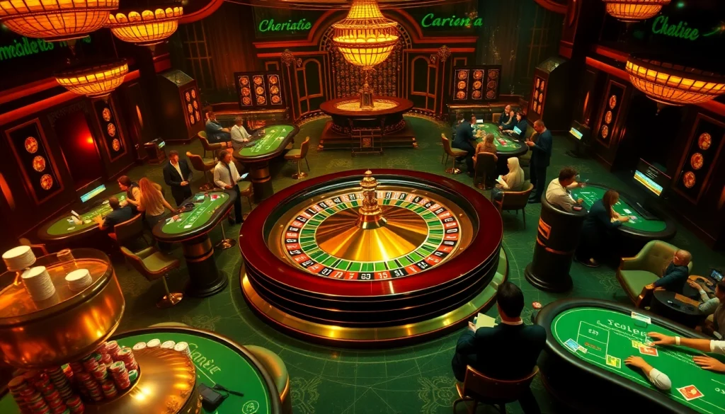 Experience the thrilling stakes of hidden wiki onion through a vibrant casino scene featuring roulette and poker.