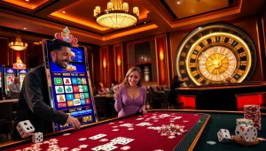 Rasakan permainan yang mendebarkan dengan demo Mahjong Slot, menampilkan warna-warna cerah dan atmosfer kasino yang menggembirakan.