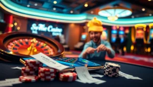 Experience the thrill of online gaming at https://s8glx.com with a smartphone and casino ambiance.