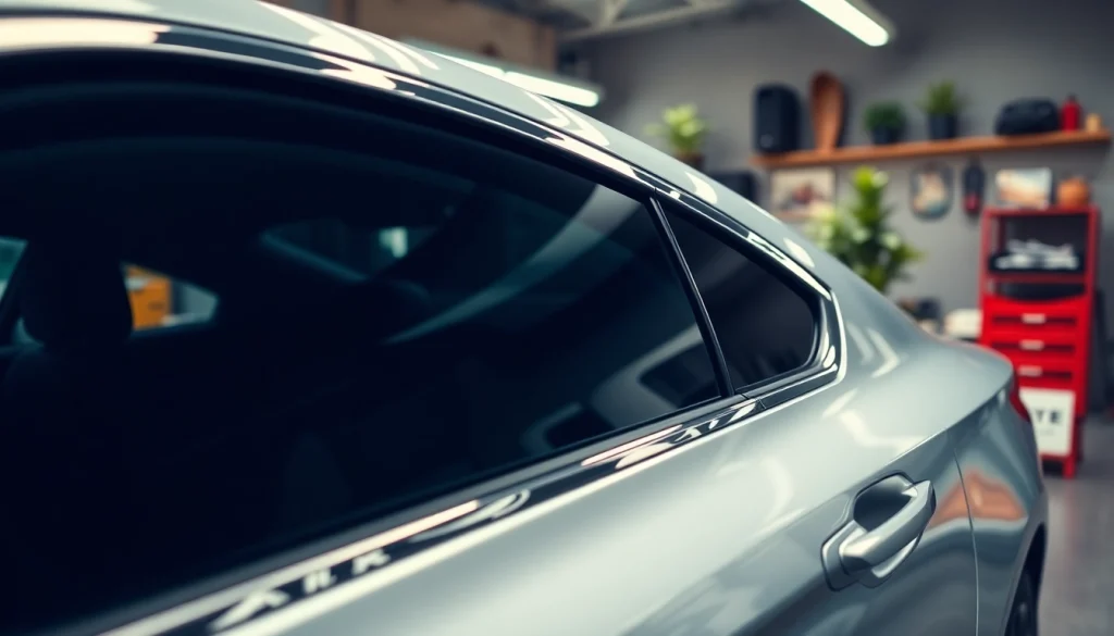 Enhance your vehicle with a window tint gift card in a luxurious car setting showcasing professional tint quality.