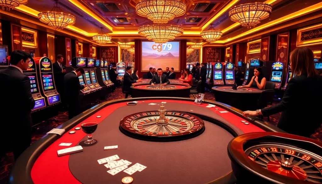 Trải nghiệm cảm giác hồi hộp khi tham gia cờ bạc tại CG79 với bàn casino sống động và các trò chơi hấp dẫn.