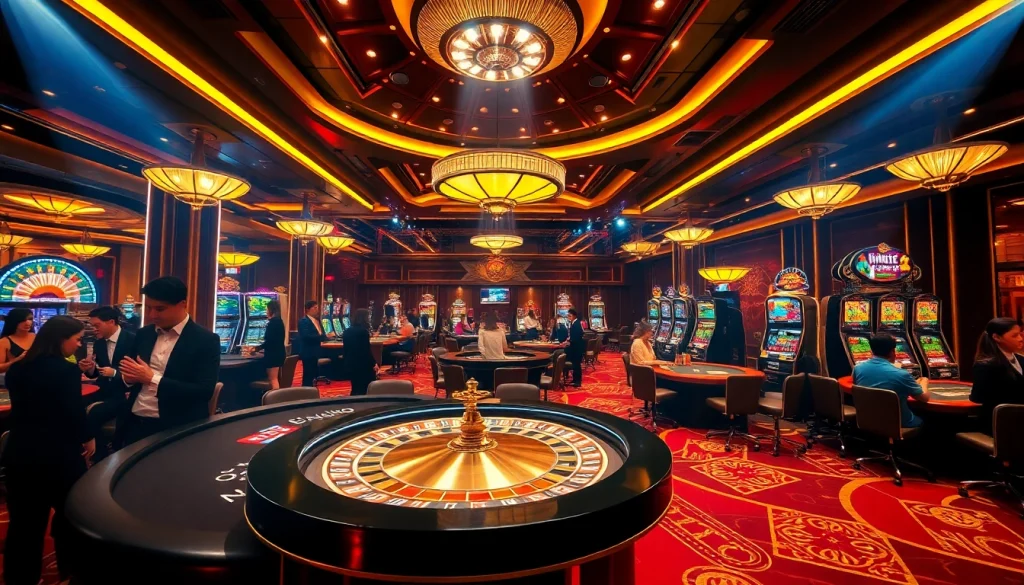 Exciting action at nhà cái mm88 with vibrant gaming tables and engaging players.