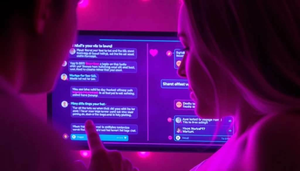 Engaging digital interaction showcasing 'sex ai' chat interface with vibrant colors.