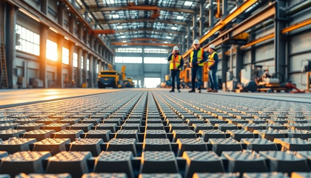 GRP Grating Supplier showcasing engineered fiberglass grating in an industrial workspace.