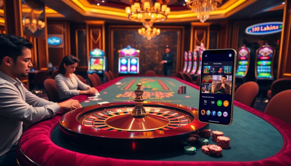 Người chơi đang tham gia các trò chơi trên bàn tại casino với giao diện ứng dụng cg 79 được nhìn thấy.