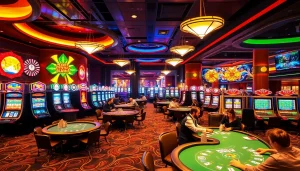 Players enjoying exciting casino games at https://xin88hv.club, featuring poker tables and vibrant slots.