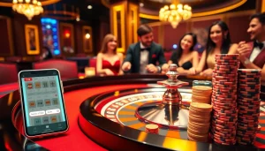 Experience link vào j88 as players enjoy vibrant roulette action and mobile excitement in a luxurious casino.
