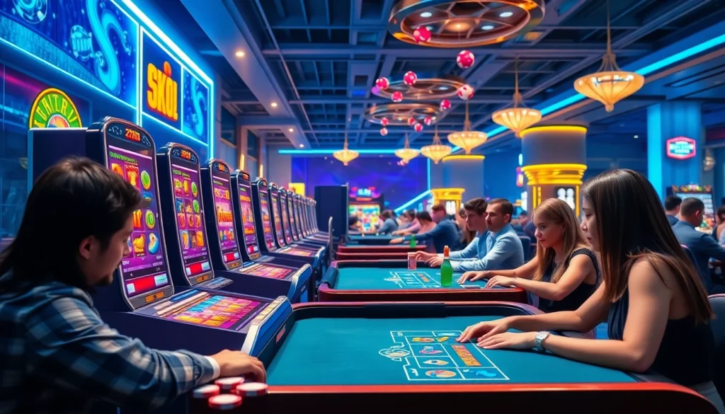 Experience thrilling gameplay at https://mk8th.net/ with engaging casino elements like poker chips and vibrant slot machines.