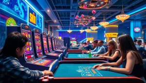 Experience thrilling gameplay at https://mk8th.net/ with engaging casino elements like poker chips and vibrant slot machines.