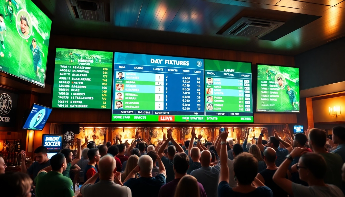 View of a dynamic soccer scoreboard indicating ตารางบอล วันนี้ match schedules and updates.
