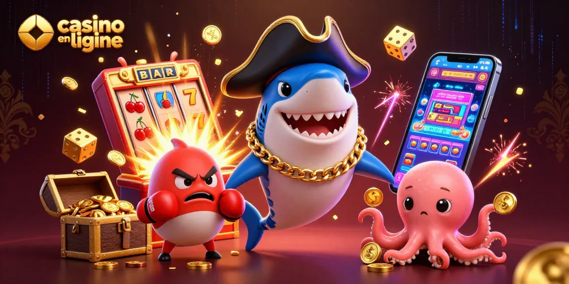 Gagnez des jackpots aux jeux de casino en ligne avec un requin pirate et ses amis