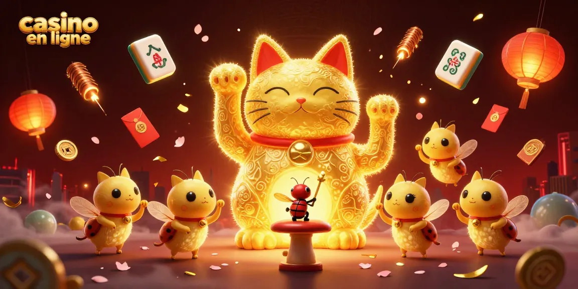 Jouez au casino en ligne avec ce chat porte-bonheur captivant illuminé par des lanternes magiques