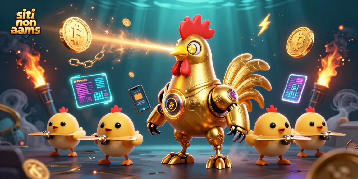 Esplora i siti non AAMS con il nostro robot gallo futuristico che illumina il mondo del betting.