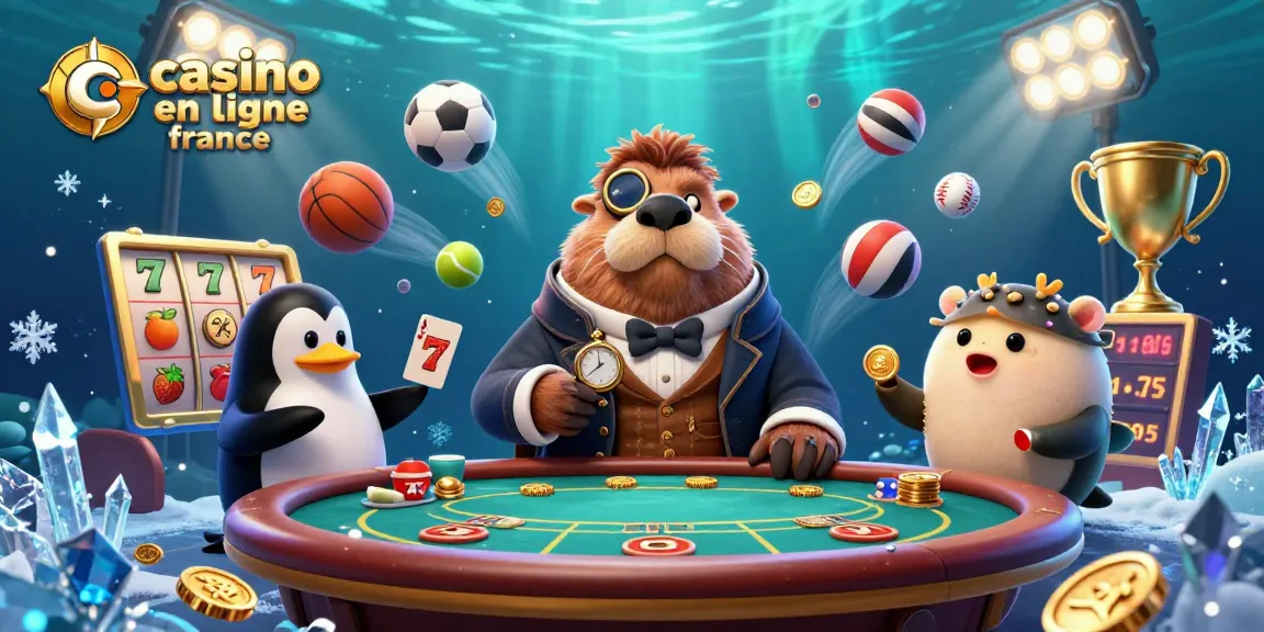 Jouez à casino en ligne France avec un phoque à la table de poker sous la mer.