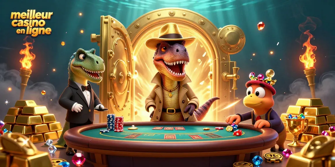 Profitez du meilleur casino en ligne avec une illustration 3D colorée et immersive.