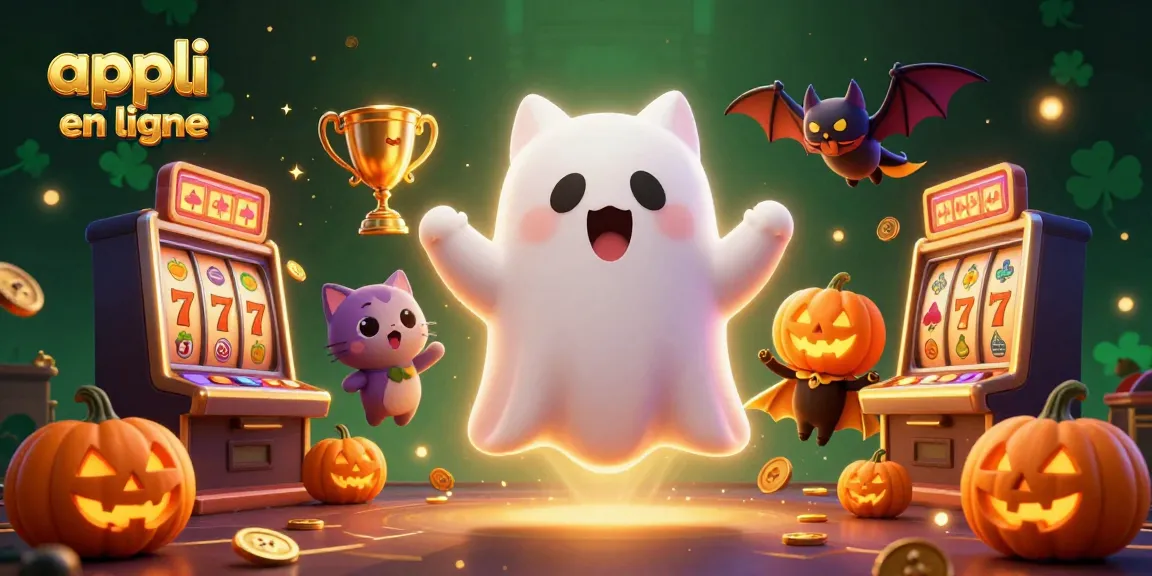 Jouez avec l'appli casino en ligne et découvrez des jackpots colorés avec le chat fantôme amical.