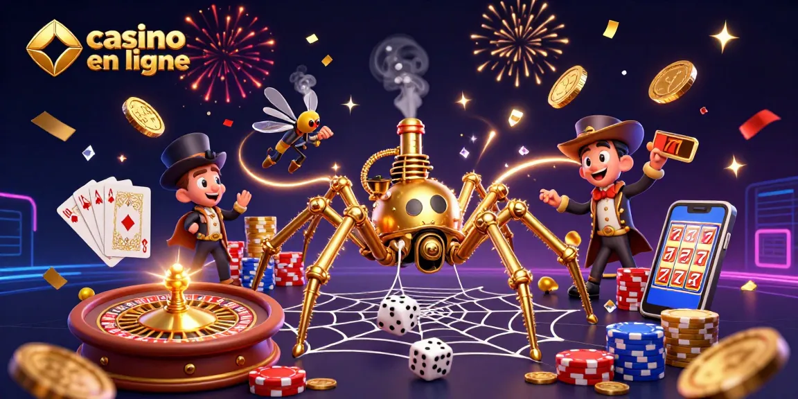 Les jeux de casino en ligne s'animent avec des spins, mises et gains éclatants.