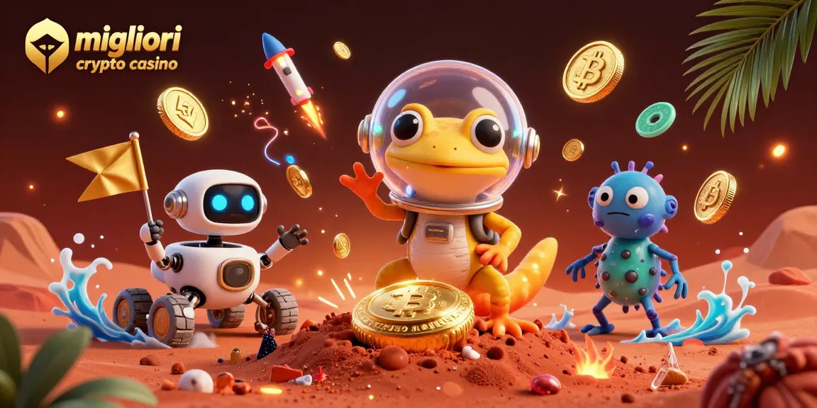 Scopri i migliori crypto casino con un gecko marziano e un robot in un casinò d'oro
