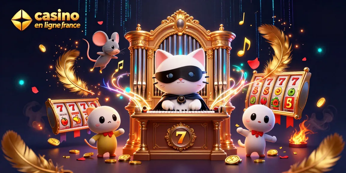 Une animation captivante de "casino en ligne france" avec un chat fantôme et des éléments de jeu dynamiques.