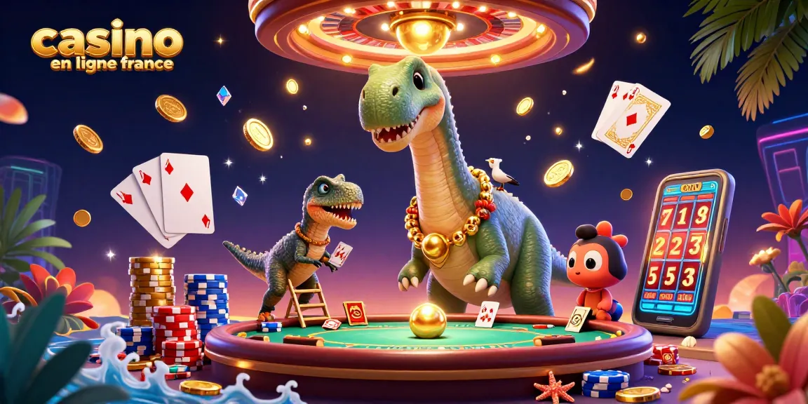 Image captivante de jeux au casino en ligne France avec des personnages animés et de nombreux éléments de jeu