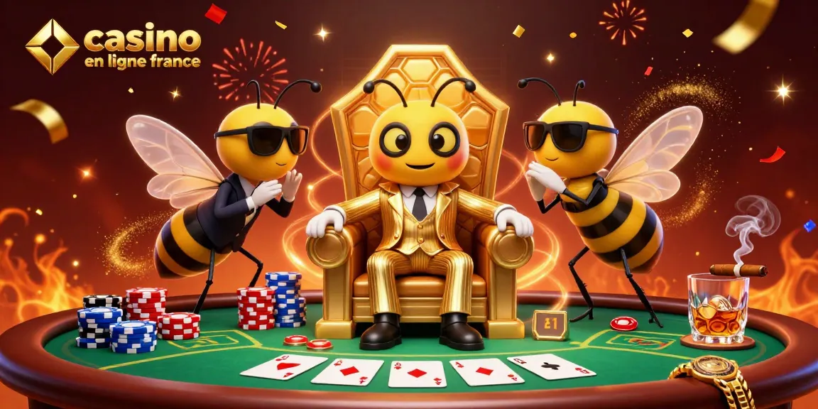 La scène vivante du casino en ligne France avec des personnages animés au poker, jouant et s'amusant.