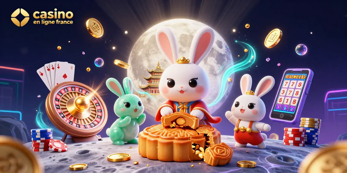 Jouer dans un casino en ligne France avec une scène festive de jeux et de gains.